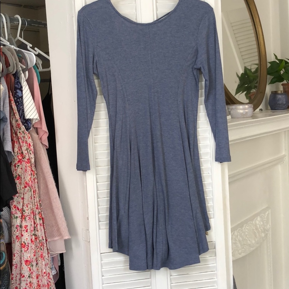 Long Sleeve Blue Dress
